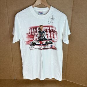 Dale Earnhardt Jr Graphic T Shirt, Autographed, White, Small, Hanes